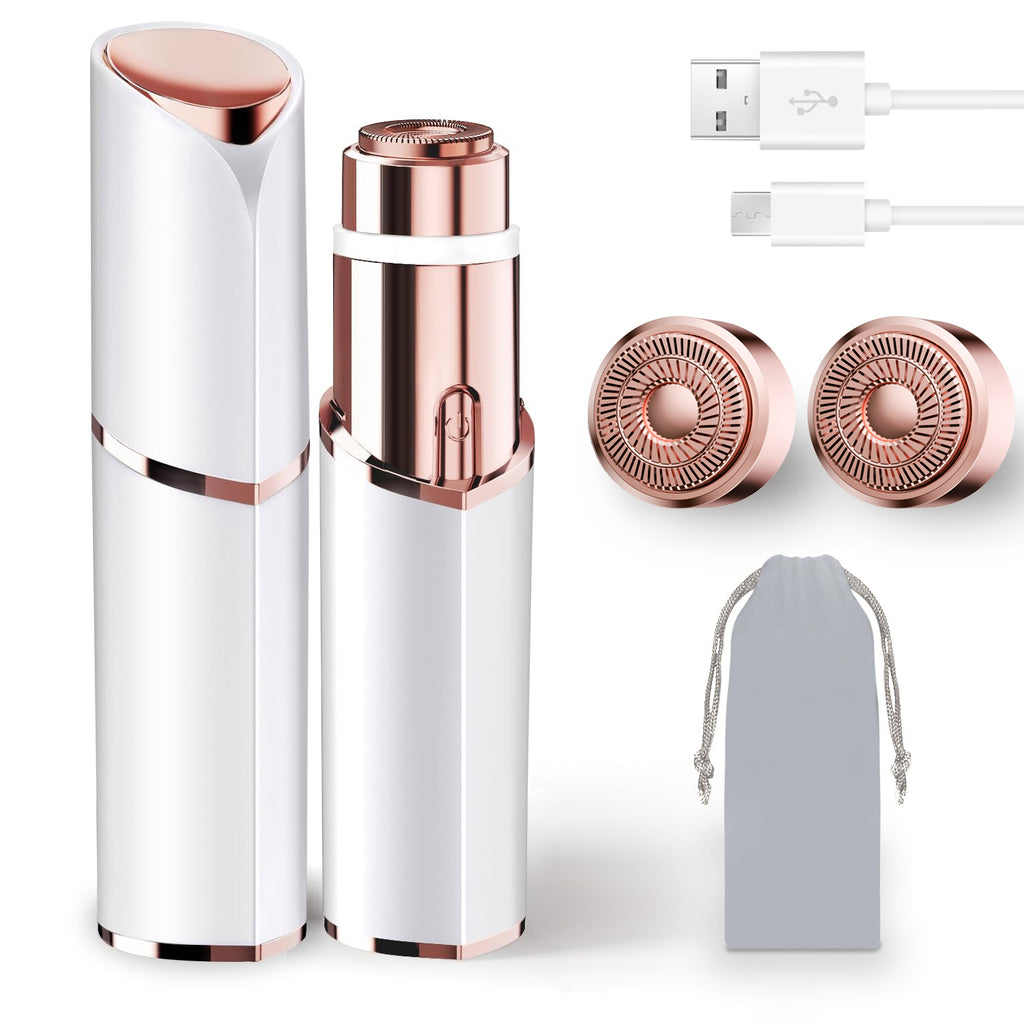 7D24HCARE Flawless Facial Hair Remover for Women - Rechargeable & Painless Lady Shaver with LED