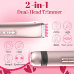 7D24HCARE 2-in-1 Body & Bikini Trimmer for Women - Rechargeable, IPX7 Waterproof Electric Shaver