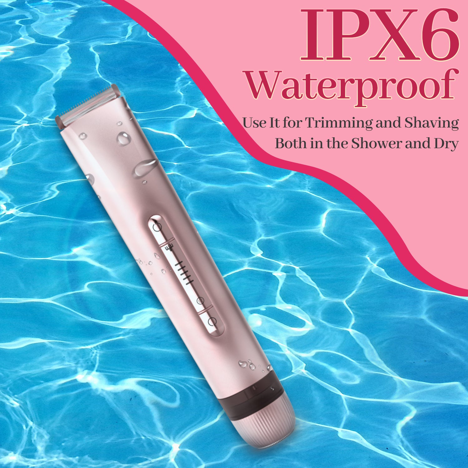 7D24HCARE 2-in-1 Body & Bikini Trimmer for Women - Rechargeable, IPX7 Waterproof Electric Shaver