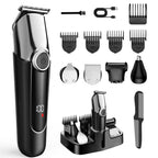 7D24HCARE 5-in-1 Pro Men's Grooming Kit - Cordless, Waterproof Electric Razor with LED Display