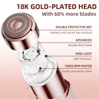 7D24HCARE Flawless Facial Hair Remover for Women - Rechargeable & Painless Lady Shaver with LED