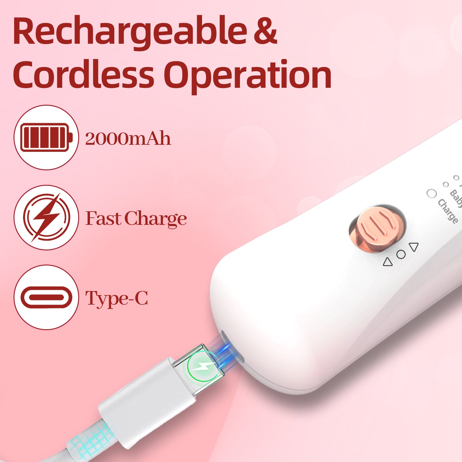 7D24HCARE Cordless Professional Electric Nail File Set - 5-Speed Manicure & Pedicure Drill