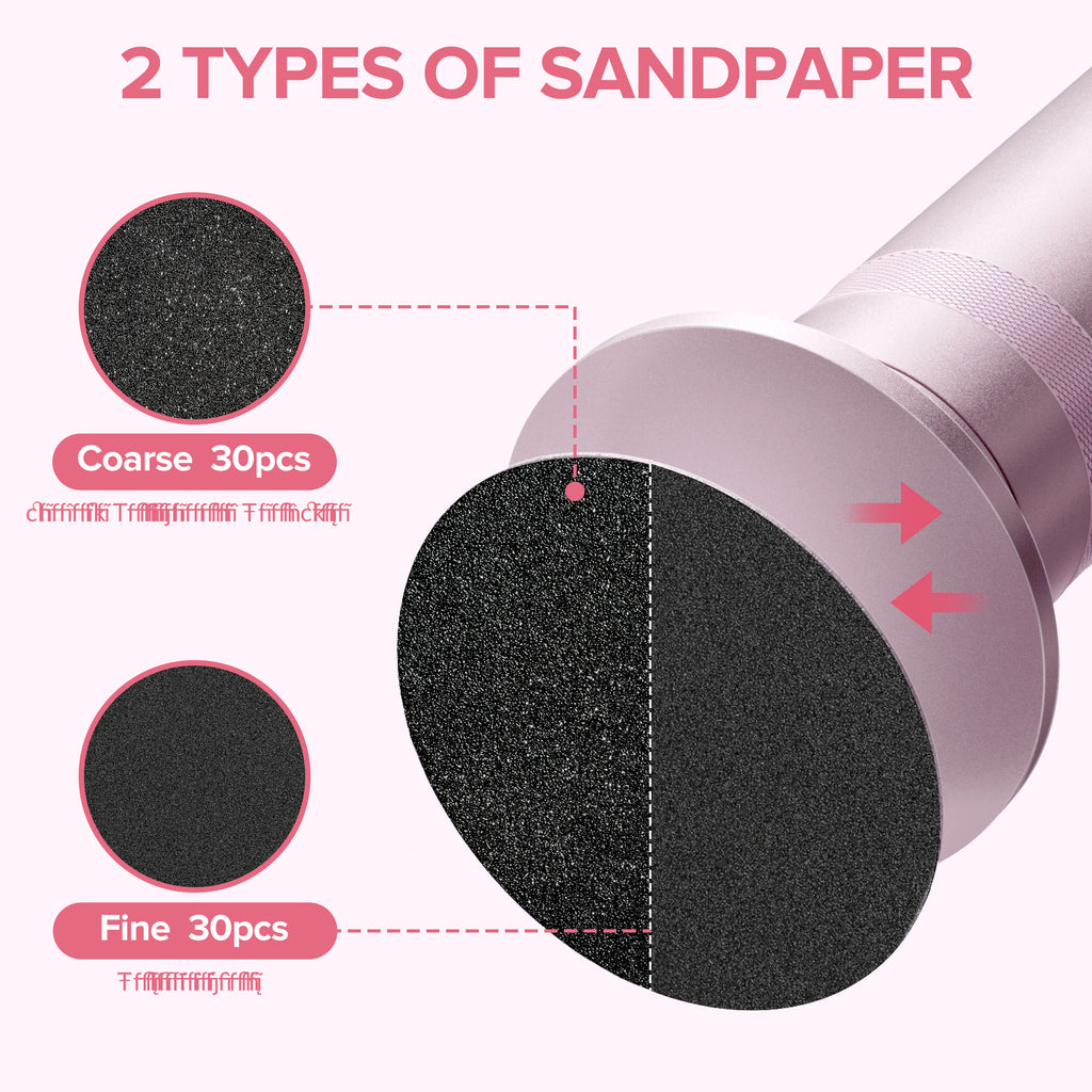 7D24HCARE Professional Electric Callus Remover for Feet - Stepless Speed, Aluminum Alloy Body