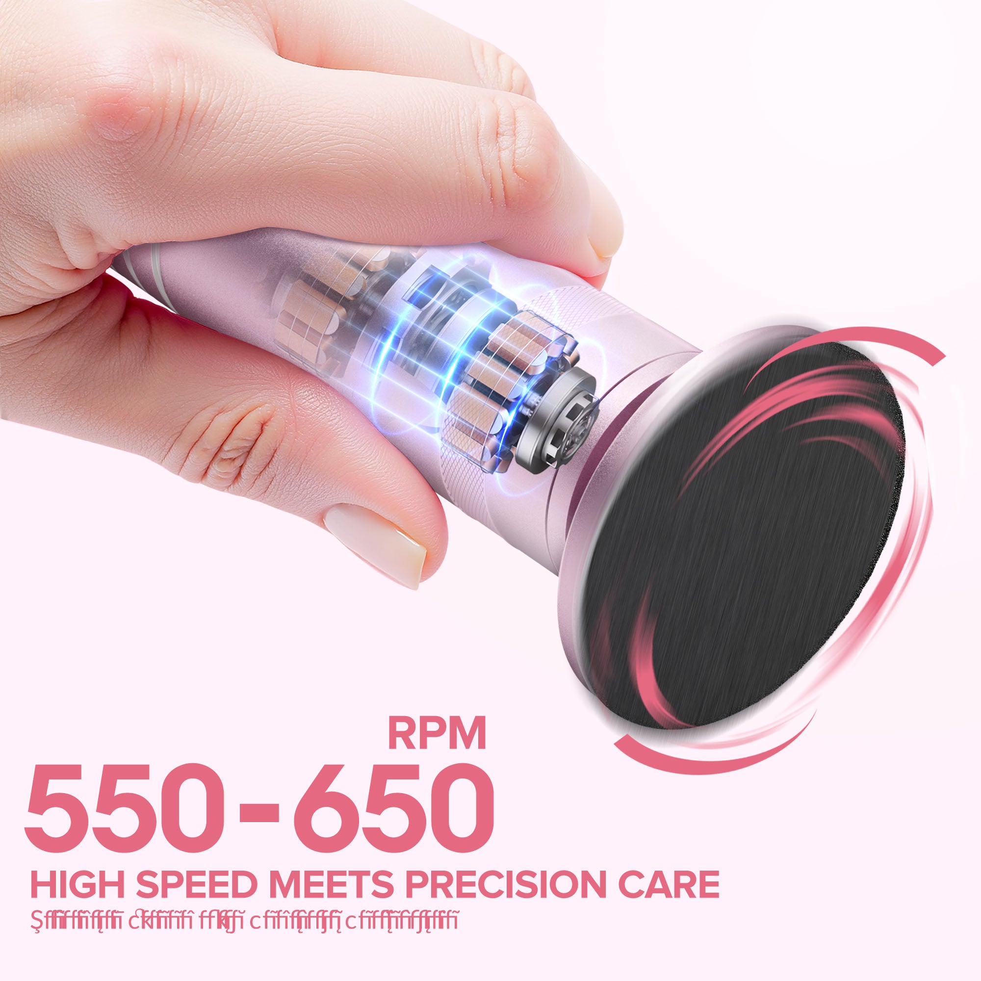 7D24HCARE Professional Electric Callus Remover for Feet - Stepless Speed, Aluminum Alloy Body
