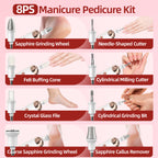 7D24HCARE Cordless Professional Electric Nail File Set - 5-Speed Manicure & Pedicure Drill