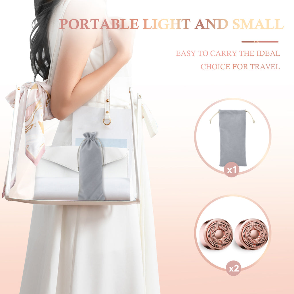 7D24HCARE Flawless Facial Hair Remover for Women - Rechargeable & Painless Lady Shaver with LED