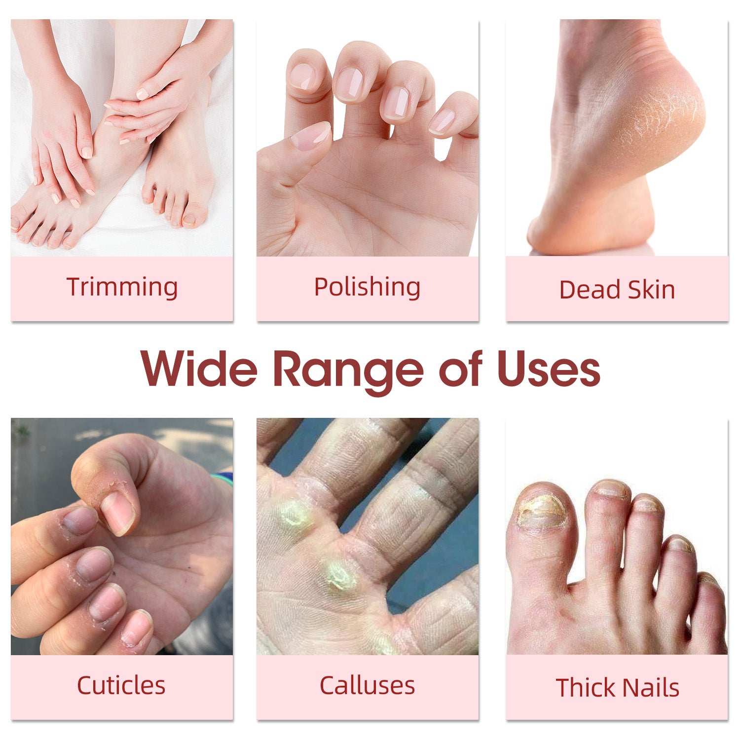 7D24HCARE Cordless Professional Electric Nail File Set - 5-Speed Manicure & Pedicure Drill