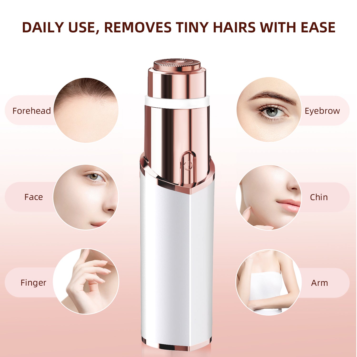 7D24HCARE Flawless Facial Hair Remover for Women - Rechargeable & Painless Lady Shaver with LED